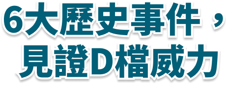 6大歷史事件，見證D檔威力