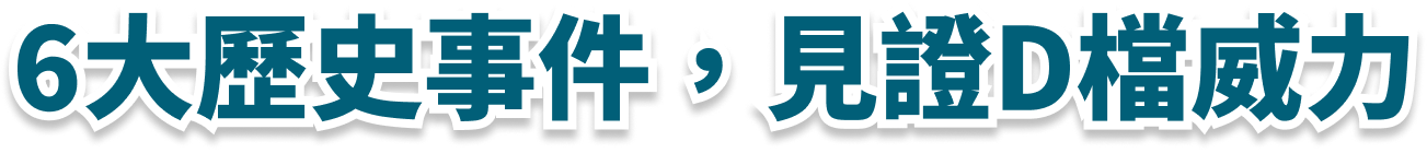 6大歷史事件，見證D檔威力